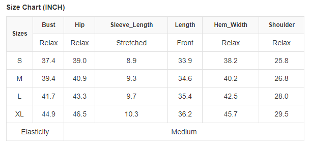 sizing chart of Striped ribbed knit T-shirt shift dress with patch pocket