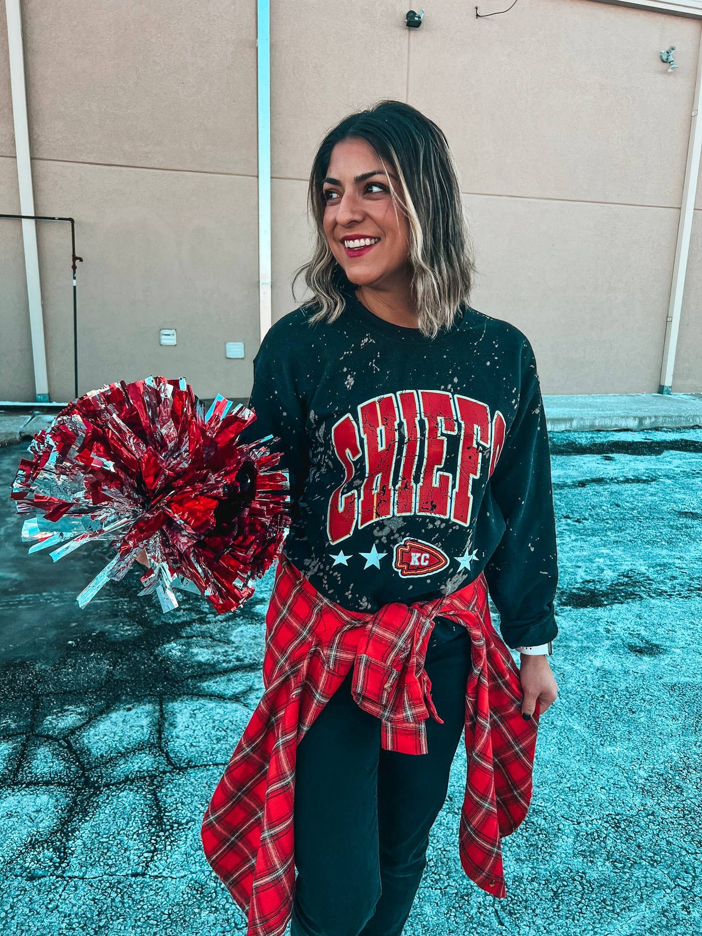 CHIEFS STARS BLEACHED SWEATSHIRT: