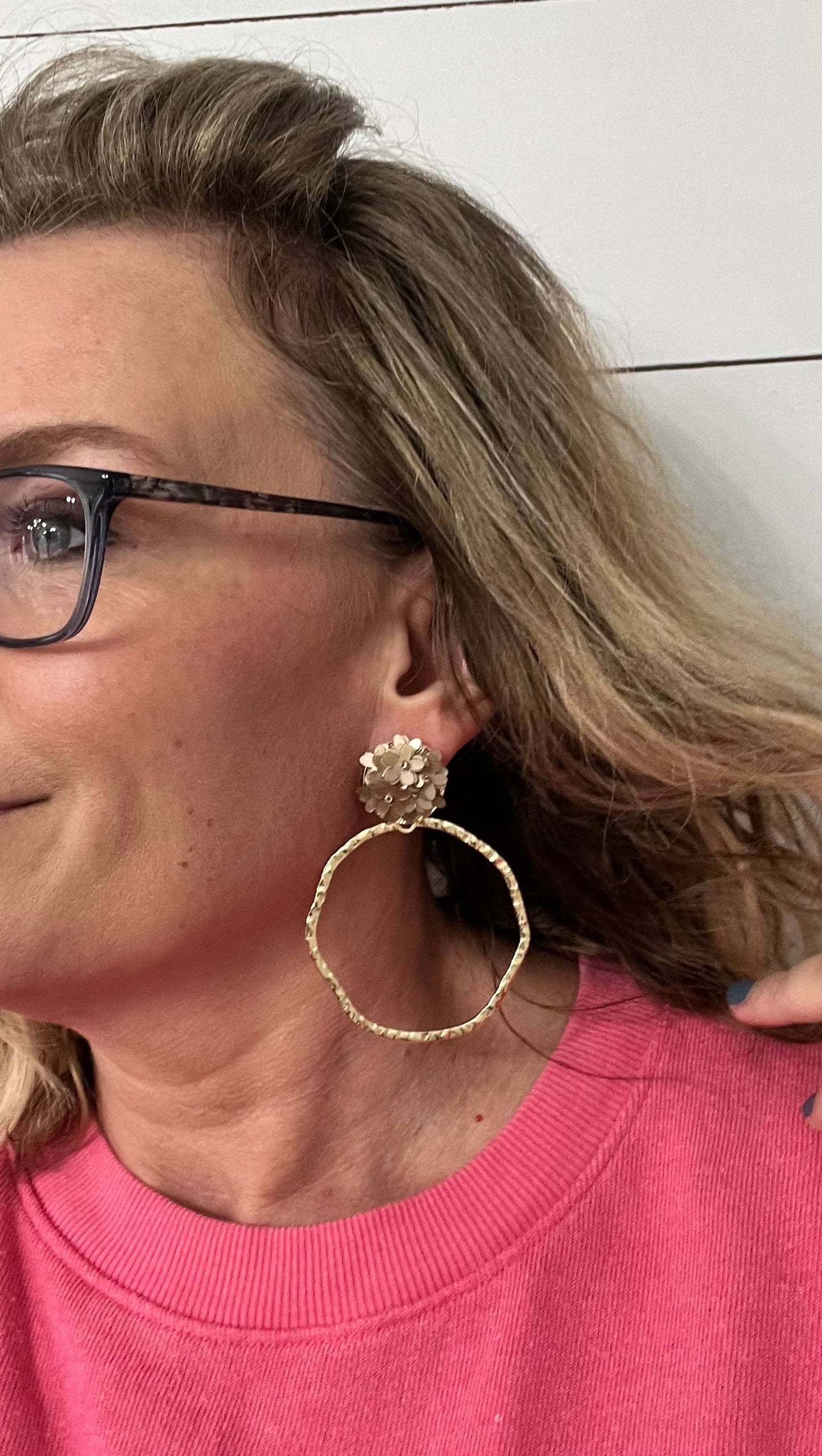 Bleu Olive Designs - Taupe Floral RD Showstopper Earrings