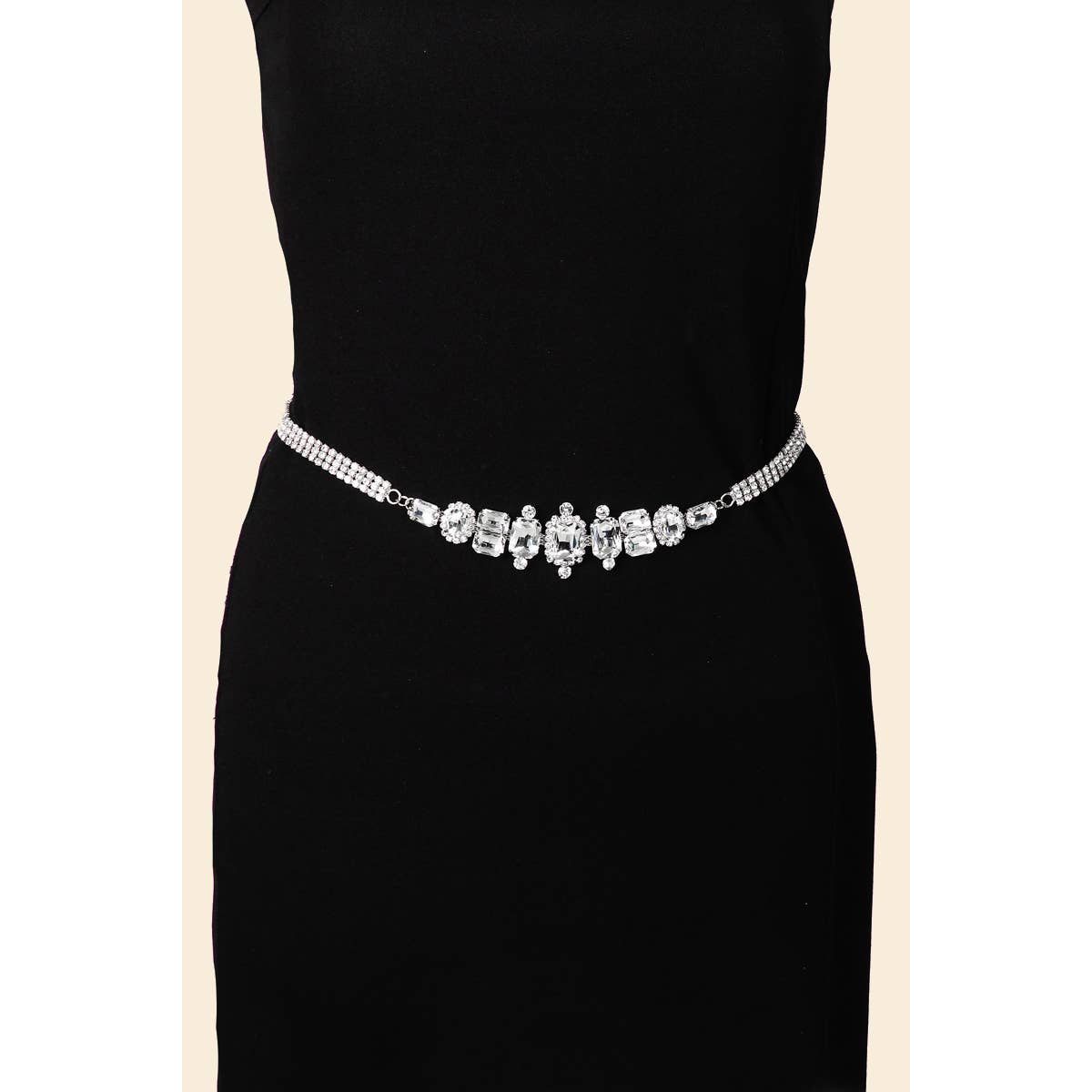 Anarchy Street - Bridal Rhinestone Studded Chain Belt: G
