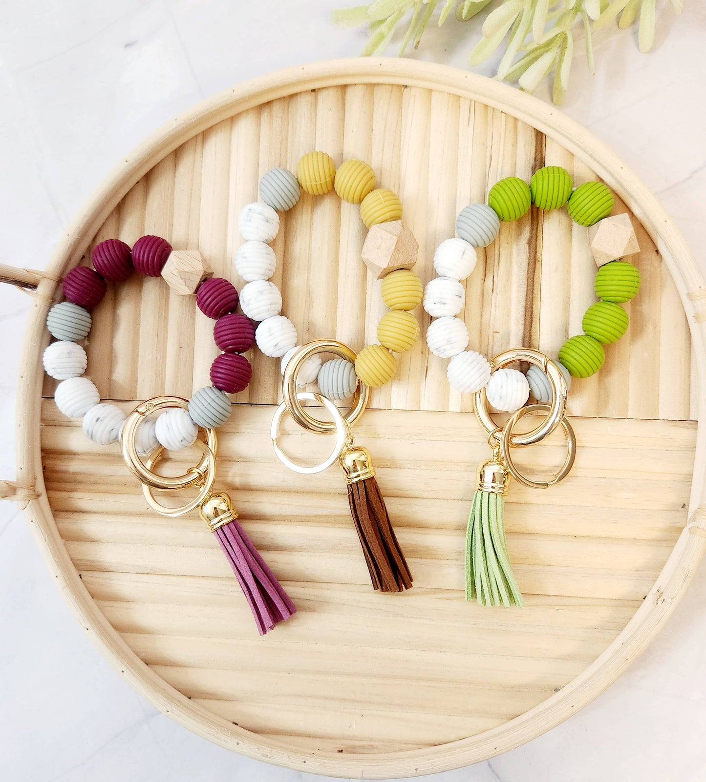 Designs by Kim - Fall fashion Silicone beaded wristlet, boutique, accessory: Plum