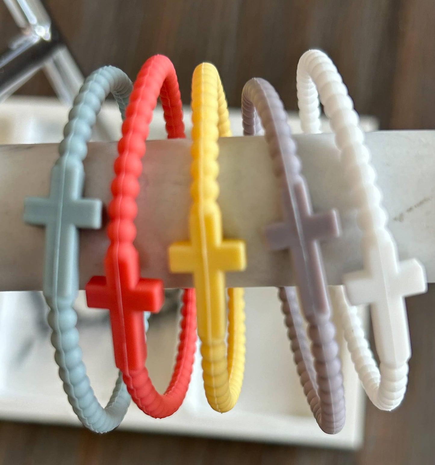 JILLIAN INK LLC - Silicone Cross Bracelet Set of 5: Neons