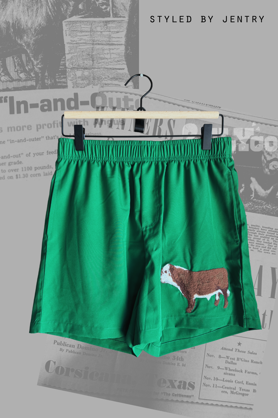 2 Fly Co - CATTLE CLUB SHORTS *HEREFORD: S