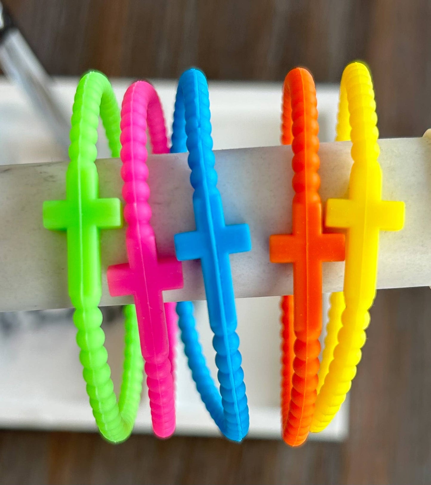 JILLIAN INK LLC - Silicone Cross Bracelet Set of 5: Neons