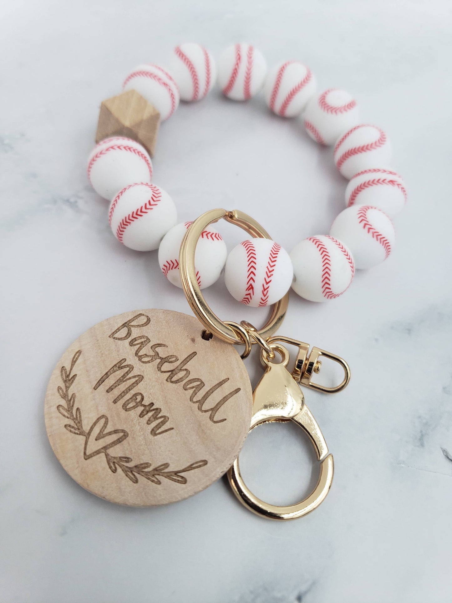 Designs by Kim - Baseball Mom Keychain Wristlet, Sports Gifts, Sports Mom: Baseball
