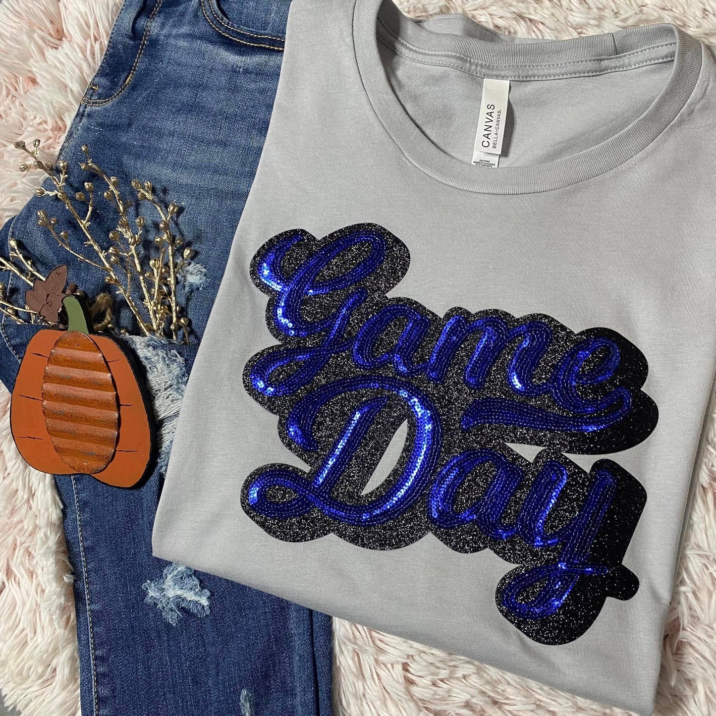 Trendy Transfers - Royal Blue Sequins Game Day Patch