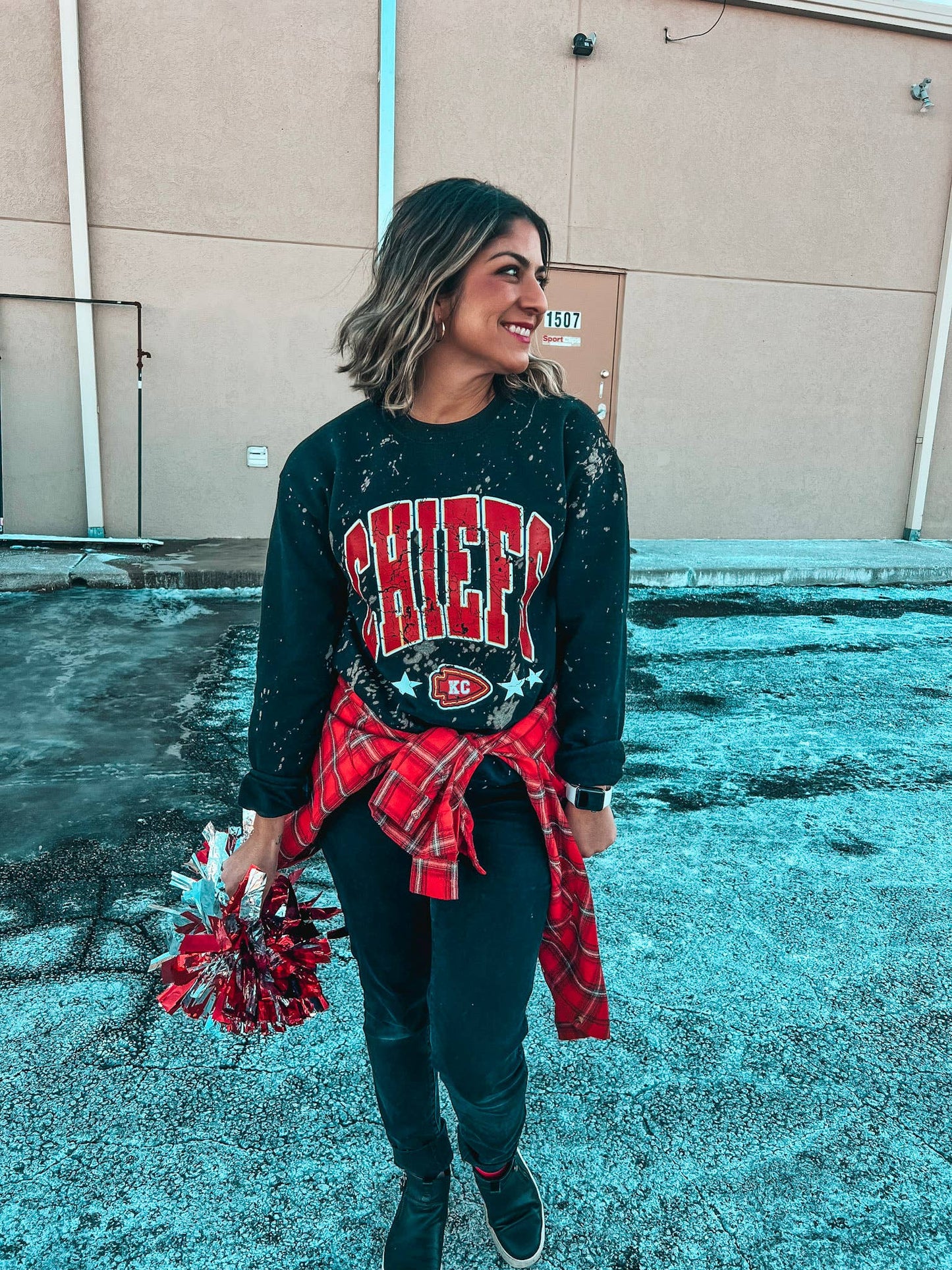 CHIEFS STARS BLEACHED SWEATSHIRT: