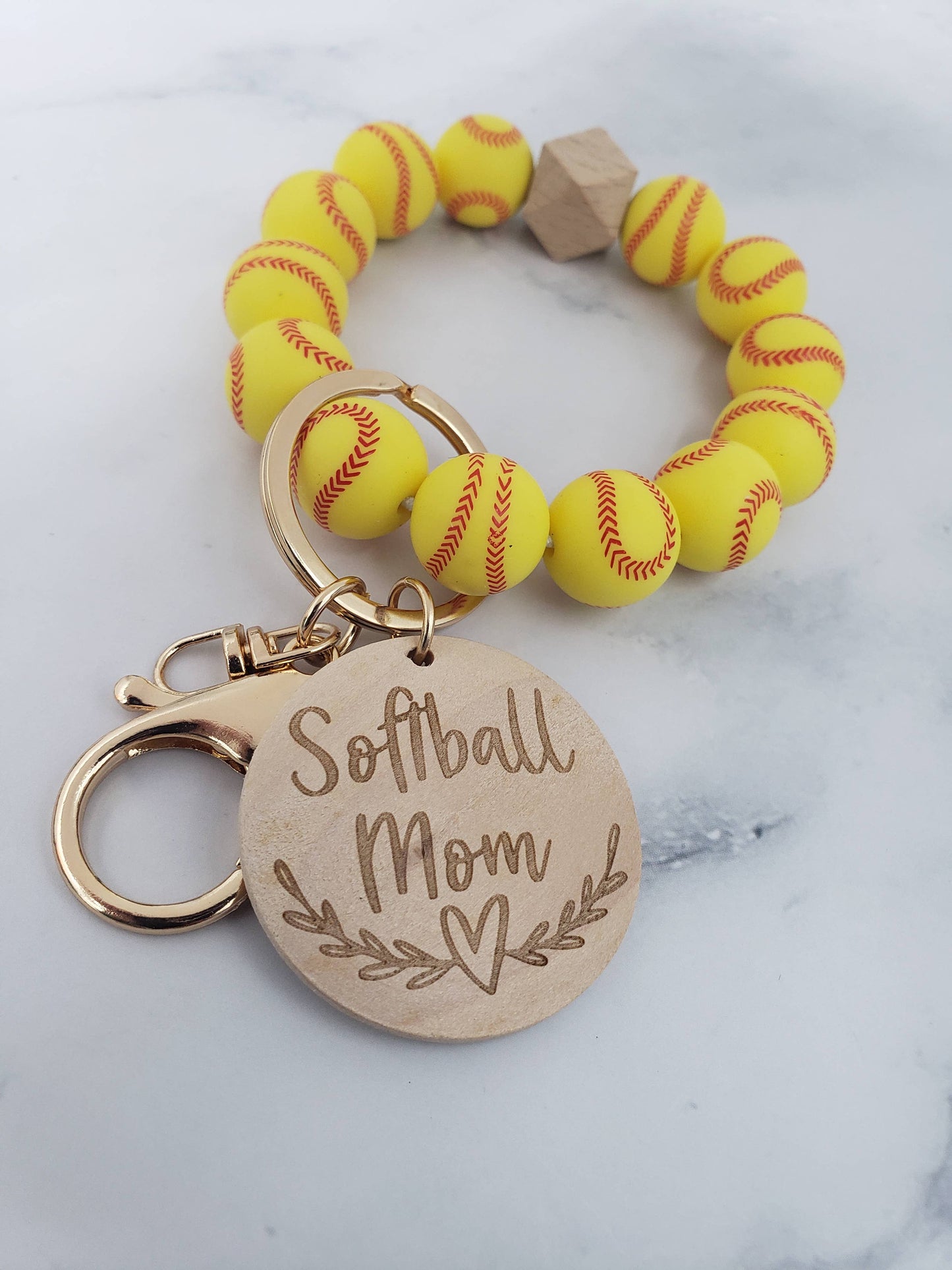 Designs by Kim - Baseball Mom Keychain Wristlet, Sports Gifts, Sports Mom: Baseball