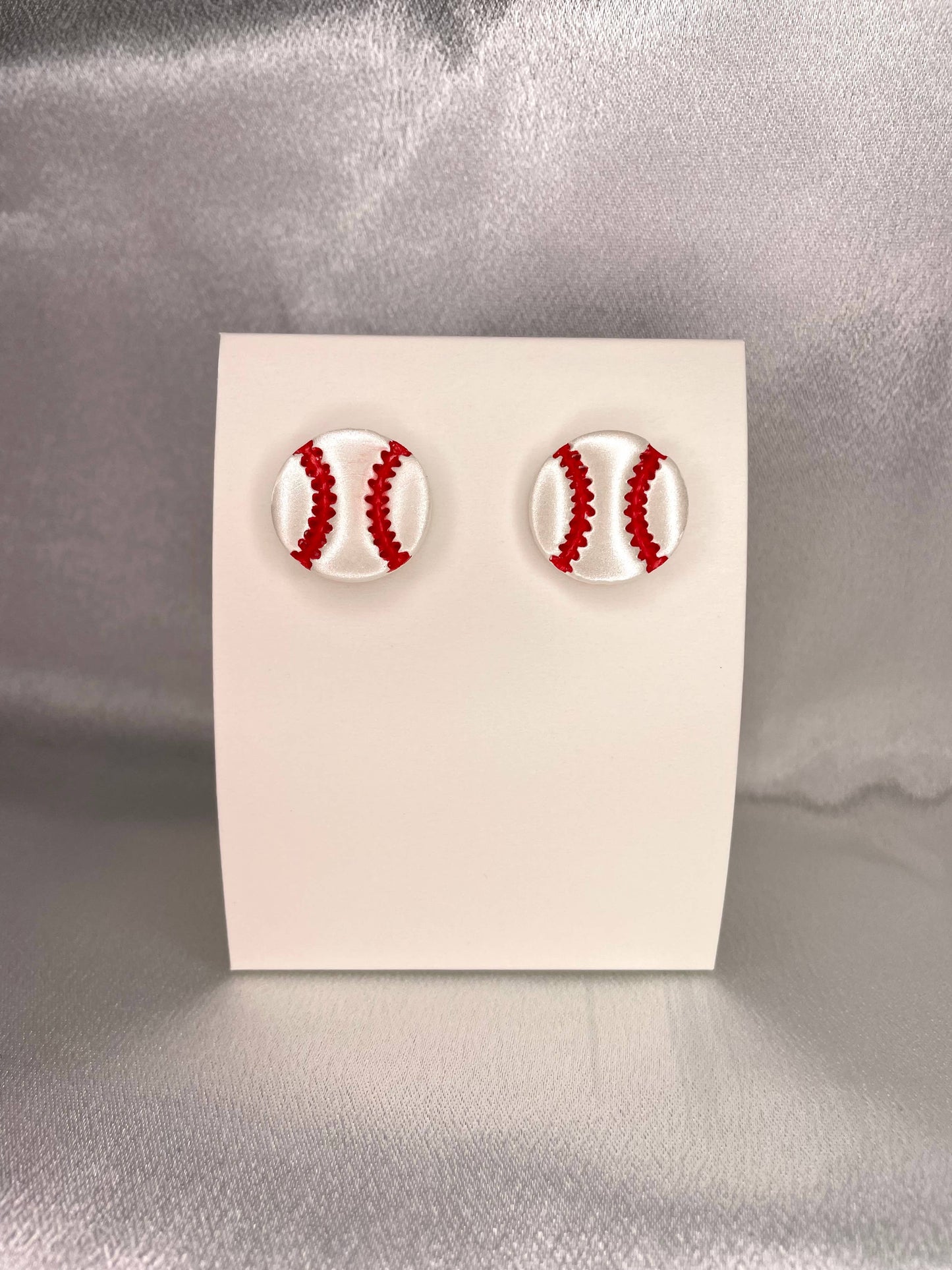 KBH CREATIONS - Baseball Clay Earrings: Stud