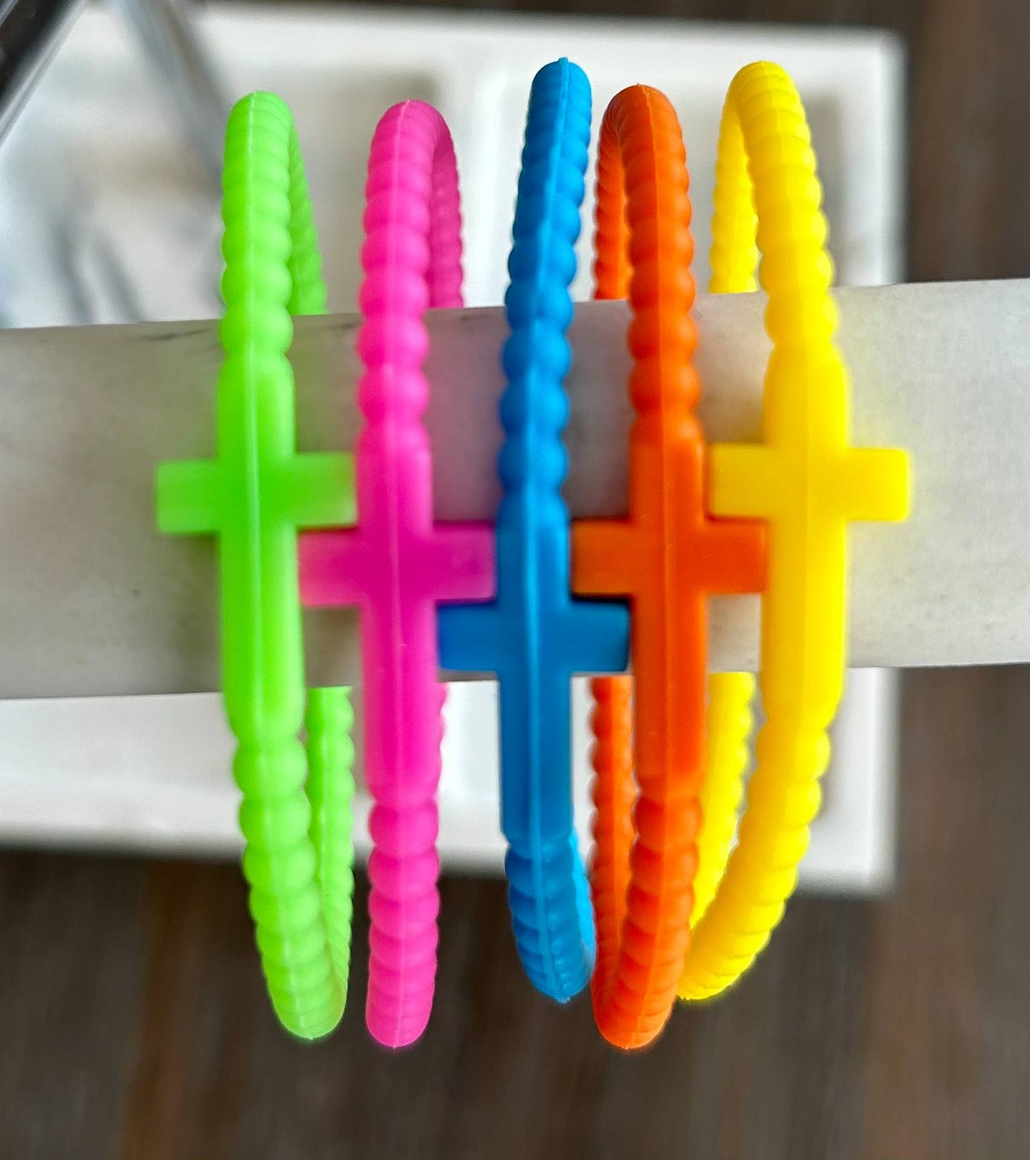 JILLIAN INK LLC - Silicone Cross Bracelet Set of 5: Neons