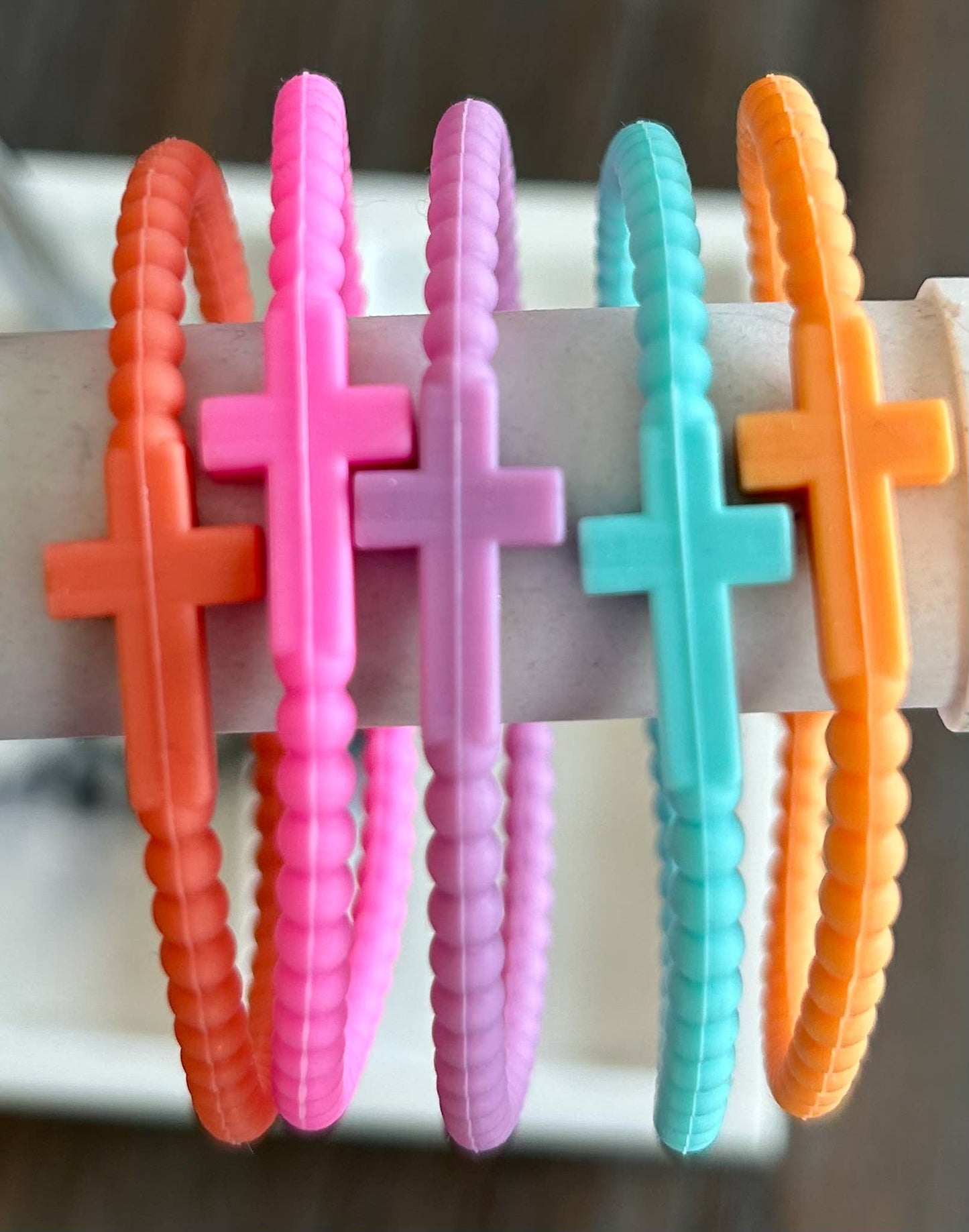 JILLIAN INK LLC - Silicone Cross Bracelet Set of 5: Neons