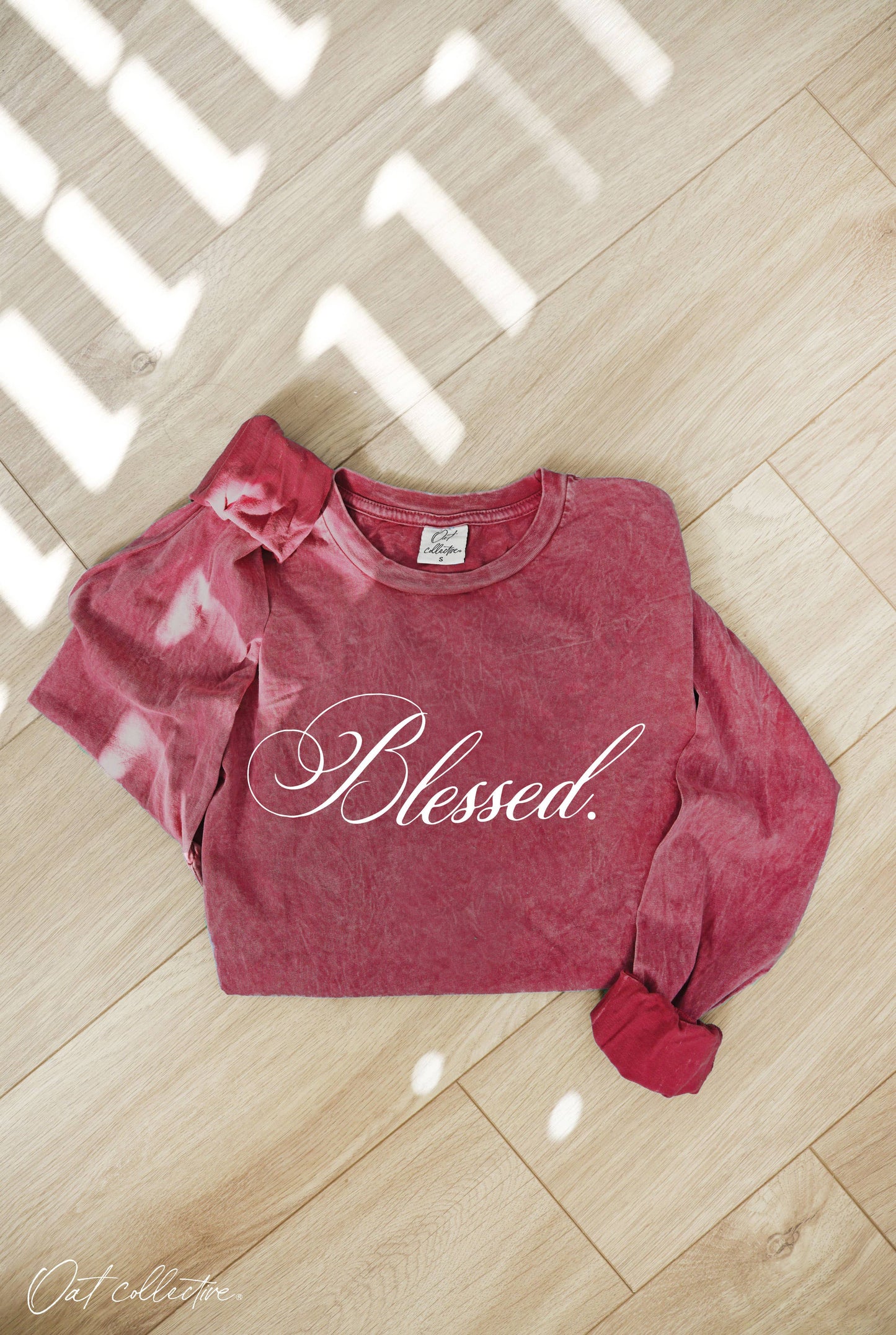 BLESSED Mineral Washed Long Sleeve Graphic : CARDINAL