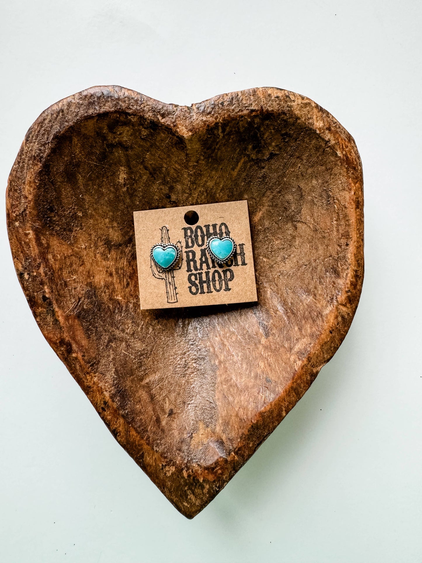 Boho Ranch Shop - Western Mini Stone Stud Earrings - Heart Square Circle Bar: SQUARE - WHITE