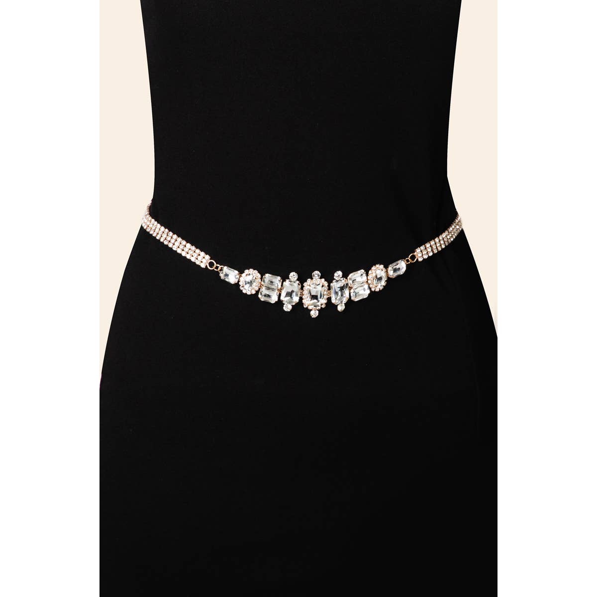 Anarchy Street - Bridal Rhinestone Studded Chain Belt: G