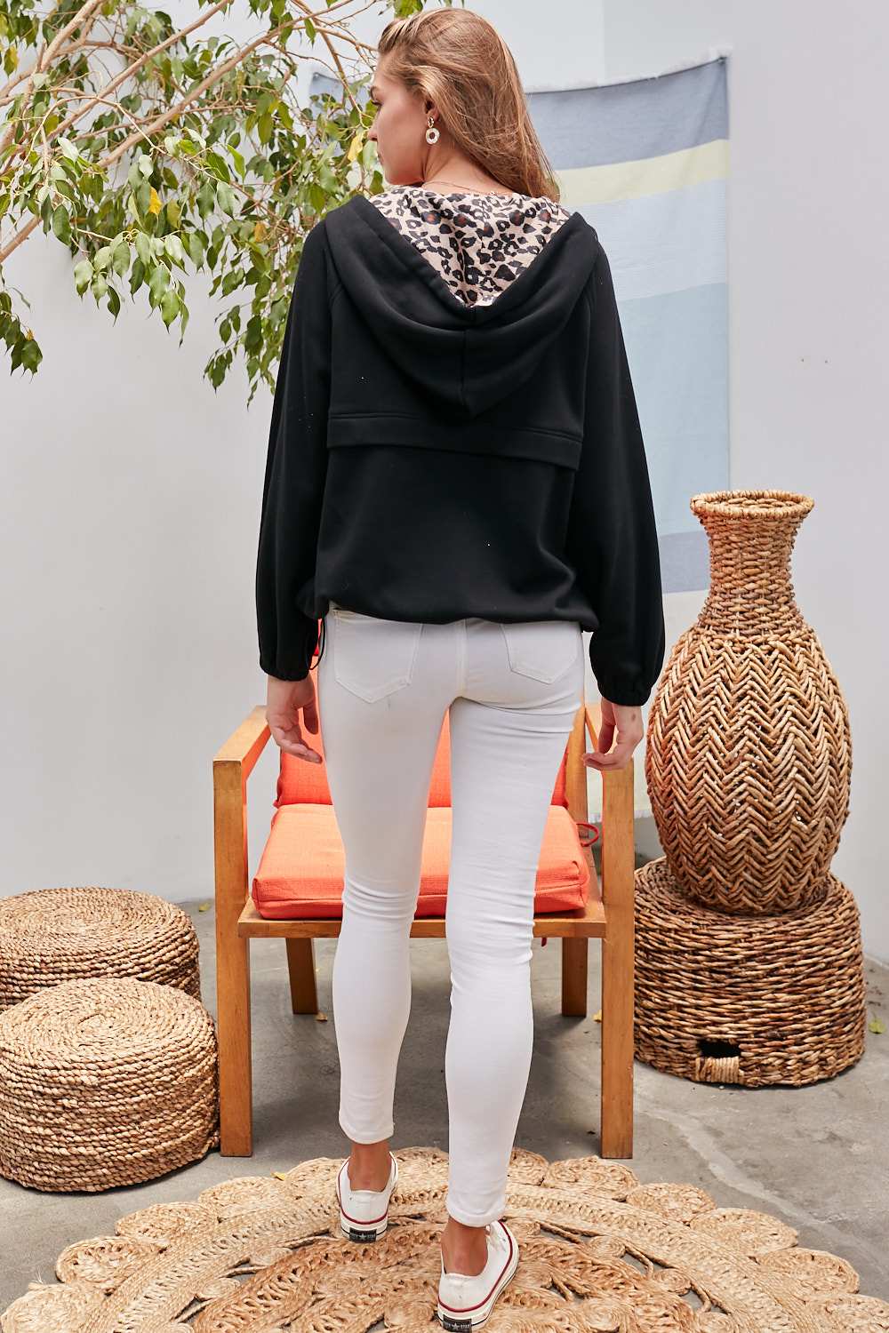 LEOPARD CONTRAST INSIDE JACKET - Black