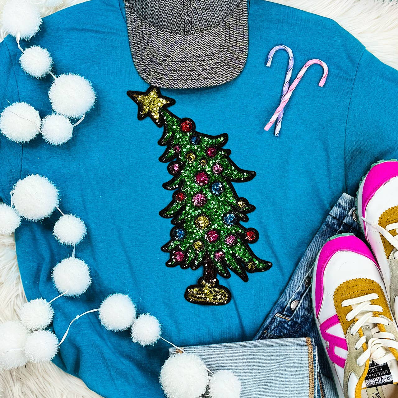 Trendy Transfers - Sequin Colorful Tree Patch