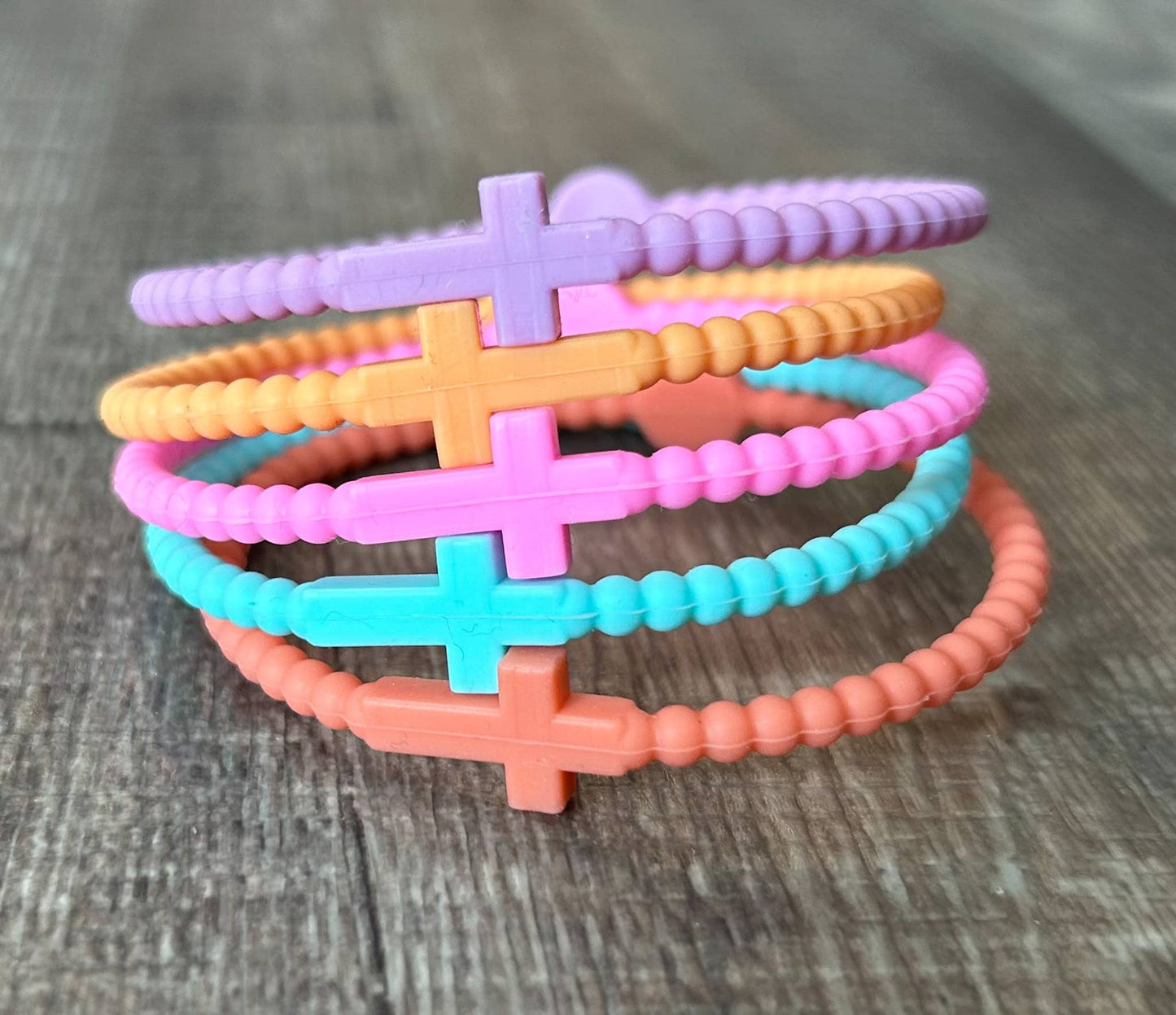 JILLIAN INK LLC - Silicone Cross Bracelet Set of 5: Neons