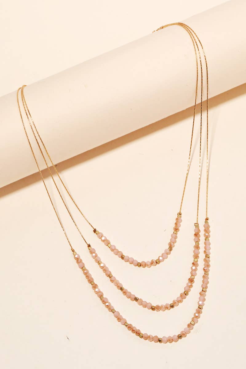 Anarchy Street - Layered Glass Beaded Necklace: MINT