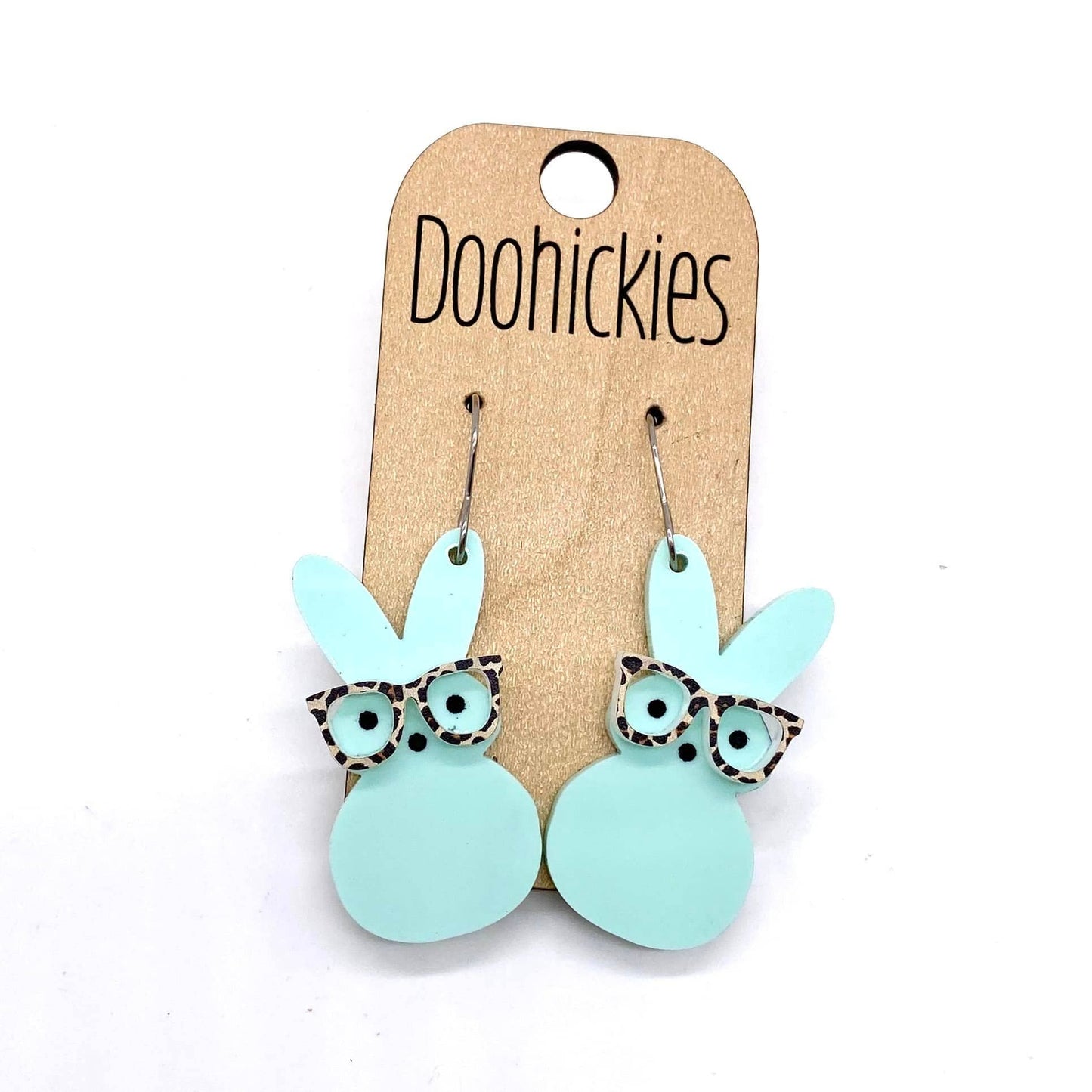Doohickies - Nerdy Bunny Dangles - Easter Earrings: Pink