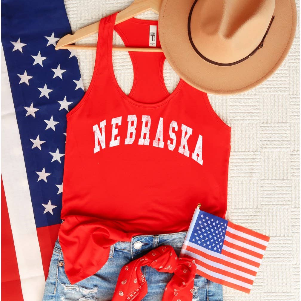NEBRASKA Graphic Racerback Tank Top :