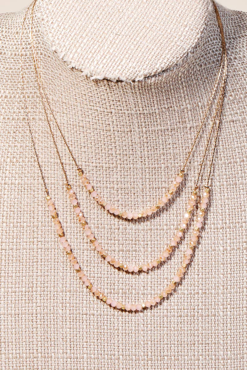 Anarchy Street - Layered Glass Beaded Necklace: MINT