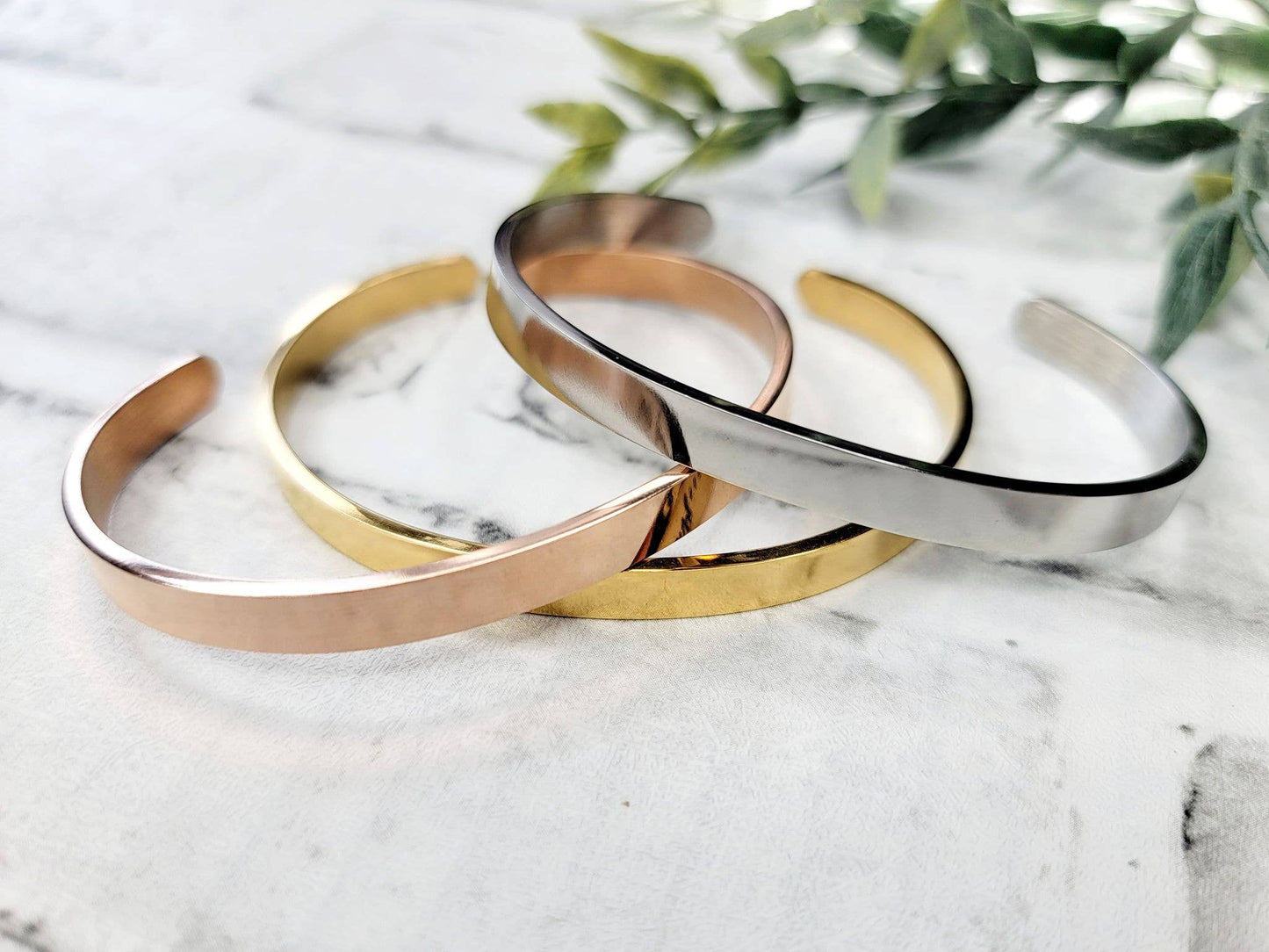 BD Lasers INC. - Keep Going Metal Engraved Hidden Message Bracelet Jewelry: Rose Gold
