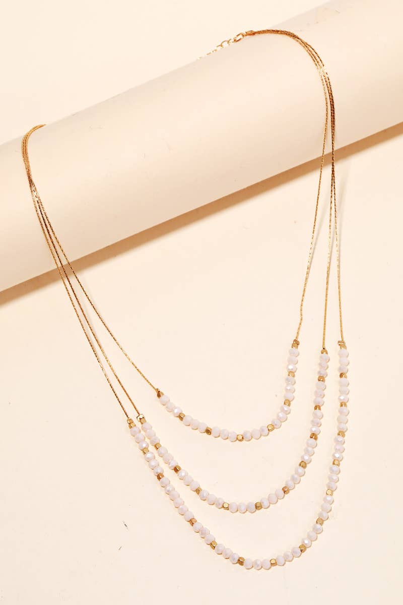 Anarchy Street - Layered Glass Beaded Necklace: MINT