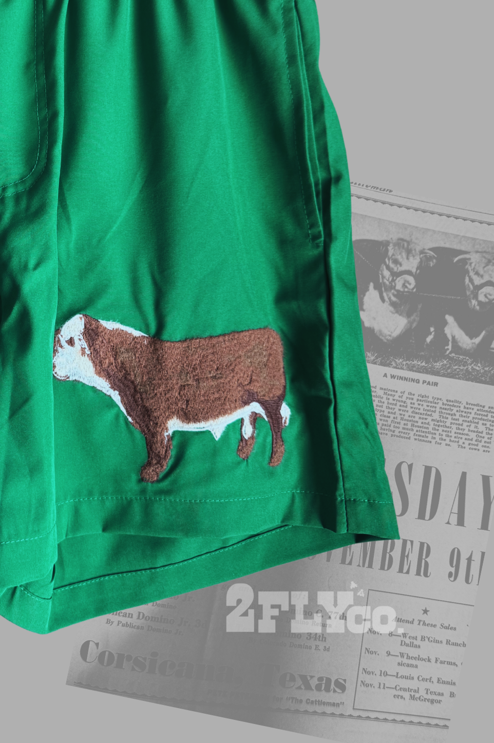 2 Fly Co - CATTLE CLUB SHORTS *HEREFORD: S