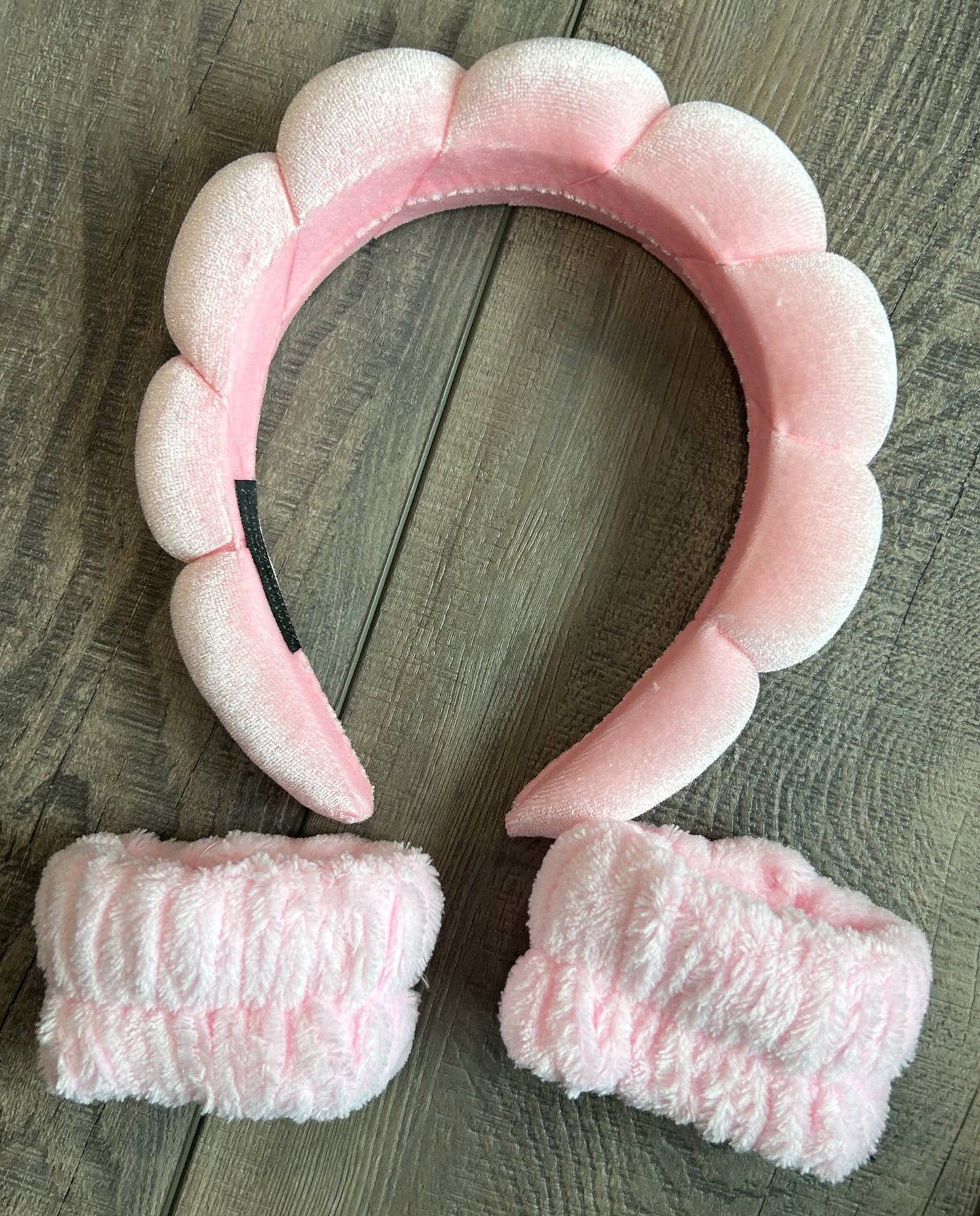 JILLIAN INK LLC - Velvet Spa Headband with matching Arm Cuffs: Blue