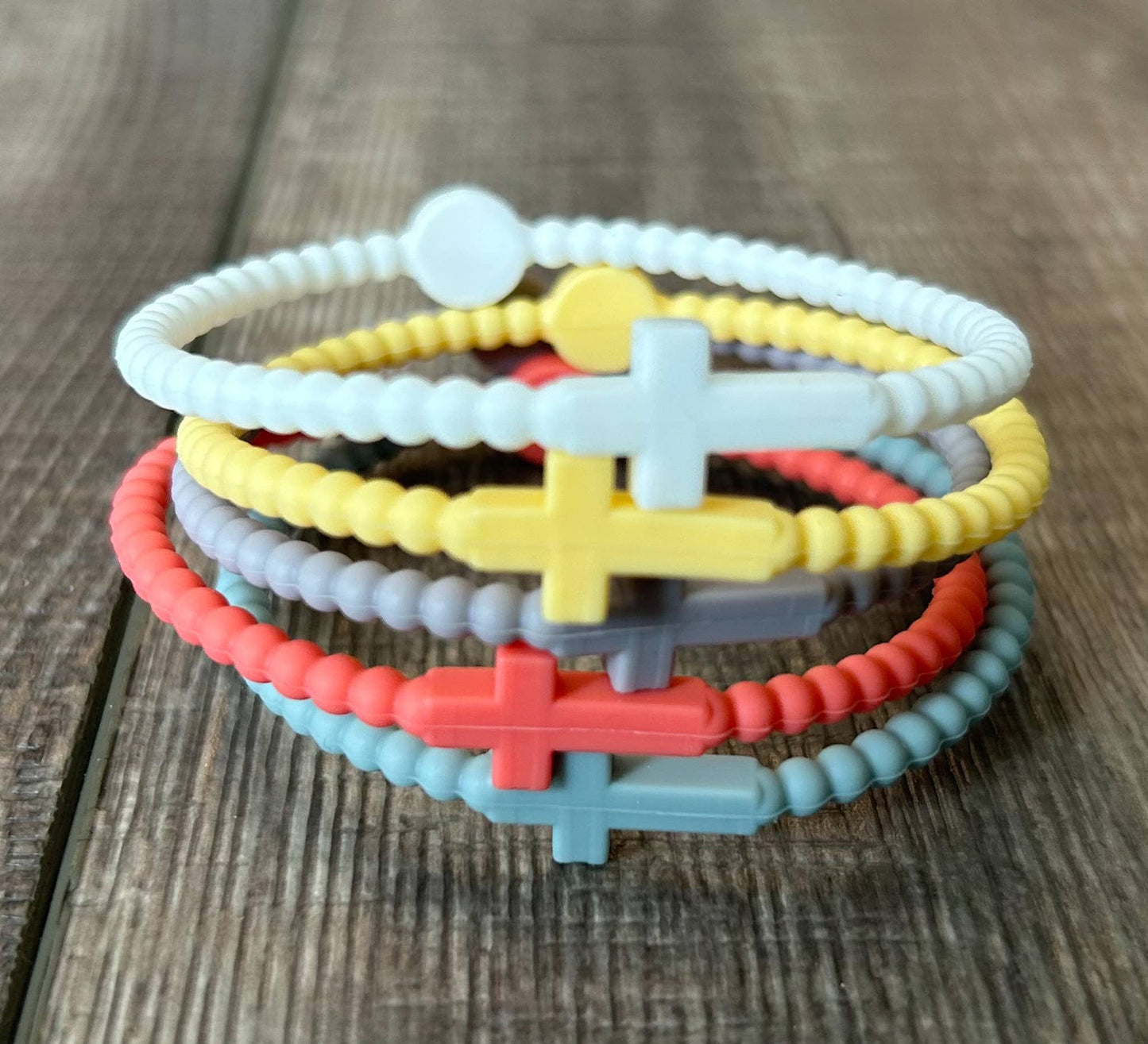 JILLIAN INK LLC - Silicone Cross Bracelet Set of 5: Neons