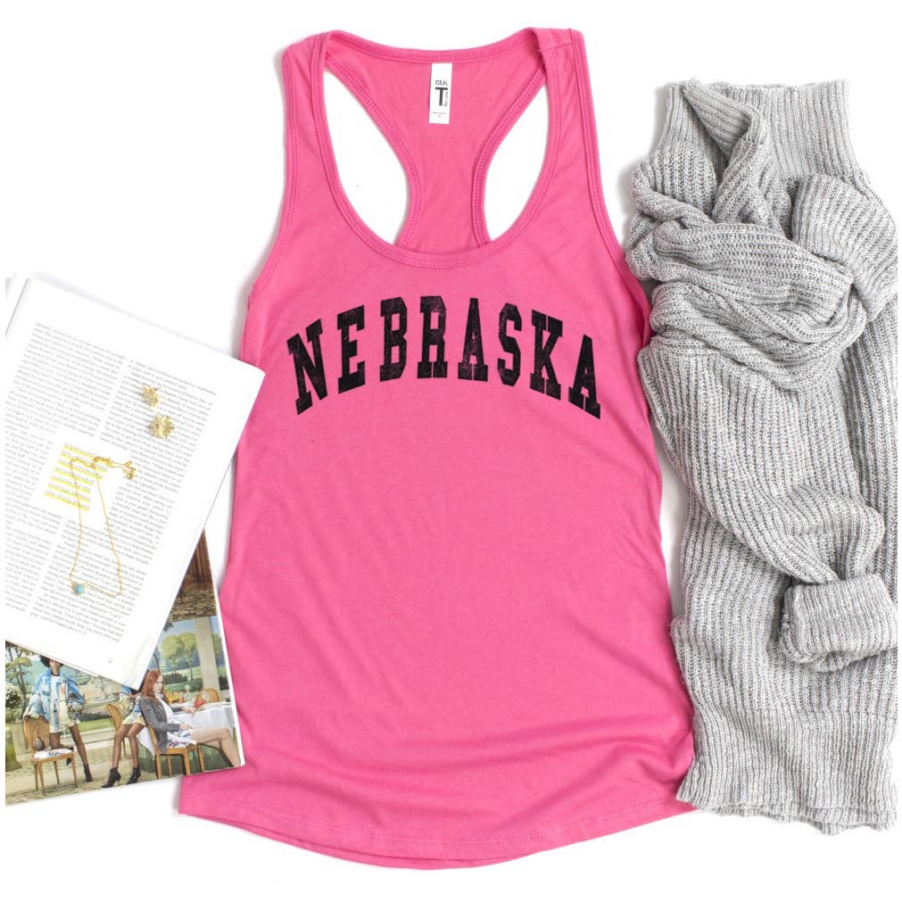 NEBRASKA Graphic Racerback Tank Top :
