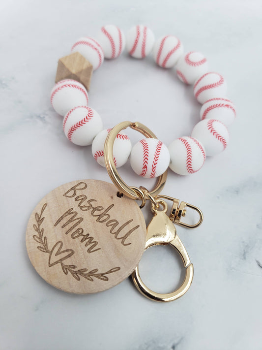 Designs by Kim - Baseball Mom Keychain Wristlet, Sports Gifts, Sports Mom: Baseball