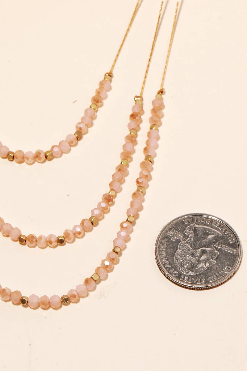 Anarchy Street - Layered Glass Beaded Necklace: MINT