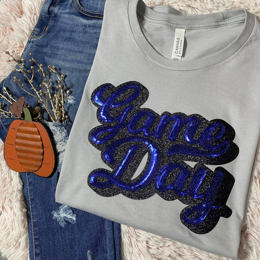 Trendy Transfers - Royal Blue Sequins Game Day Patch