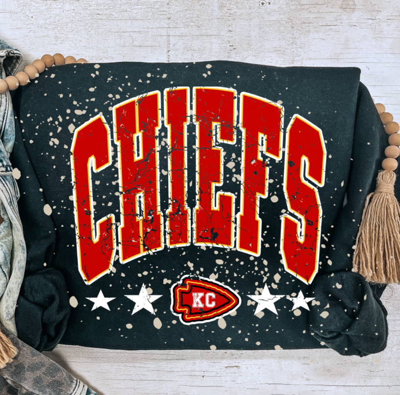 CHIEFS STARS BLEACHED SWEATSHIRT: