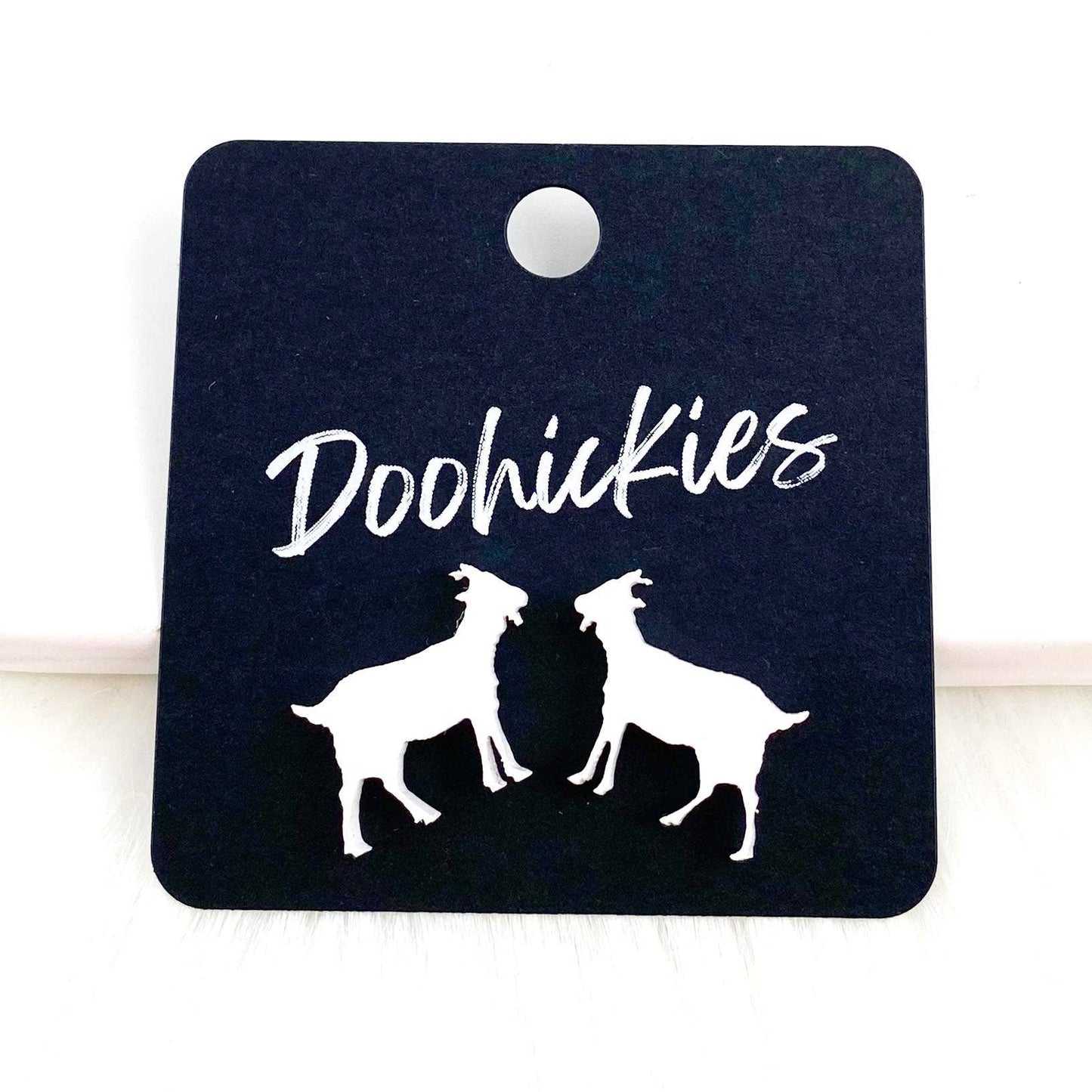 Doohickies - Show Animal Studs -Western Earrings: Black Glitter Cows