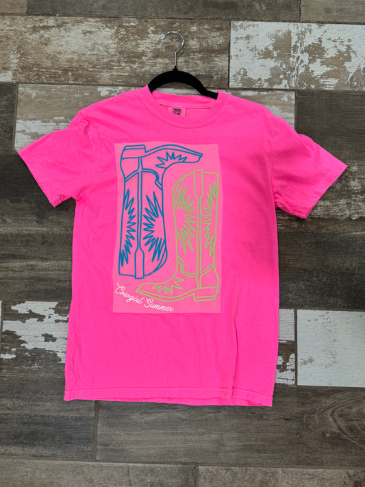 Neon boots tshirt
