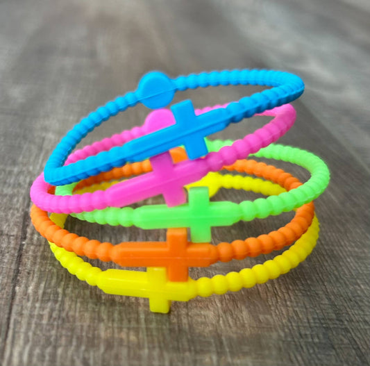 JILLIAN INK LLC - Silicone Cross Bracelet Set of 5: Neons
