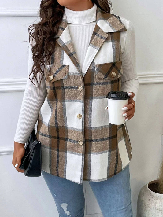 Plaid vest: Brown