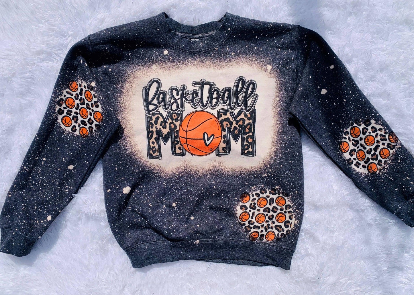 Basketball Mom Bleached Sweatshirt: