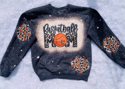 Basketball Mom Bleached Sweatshirt: