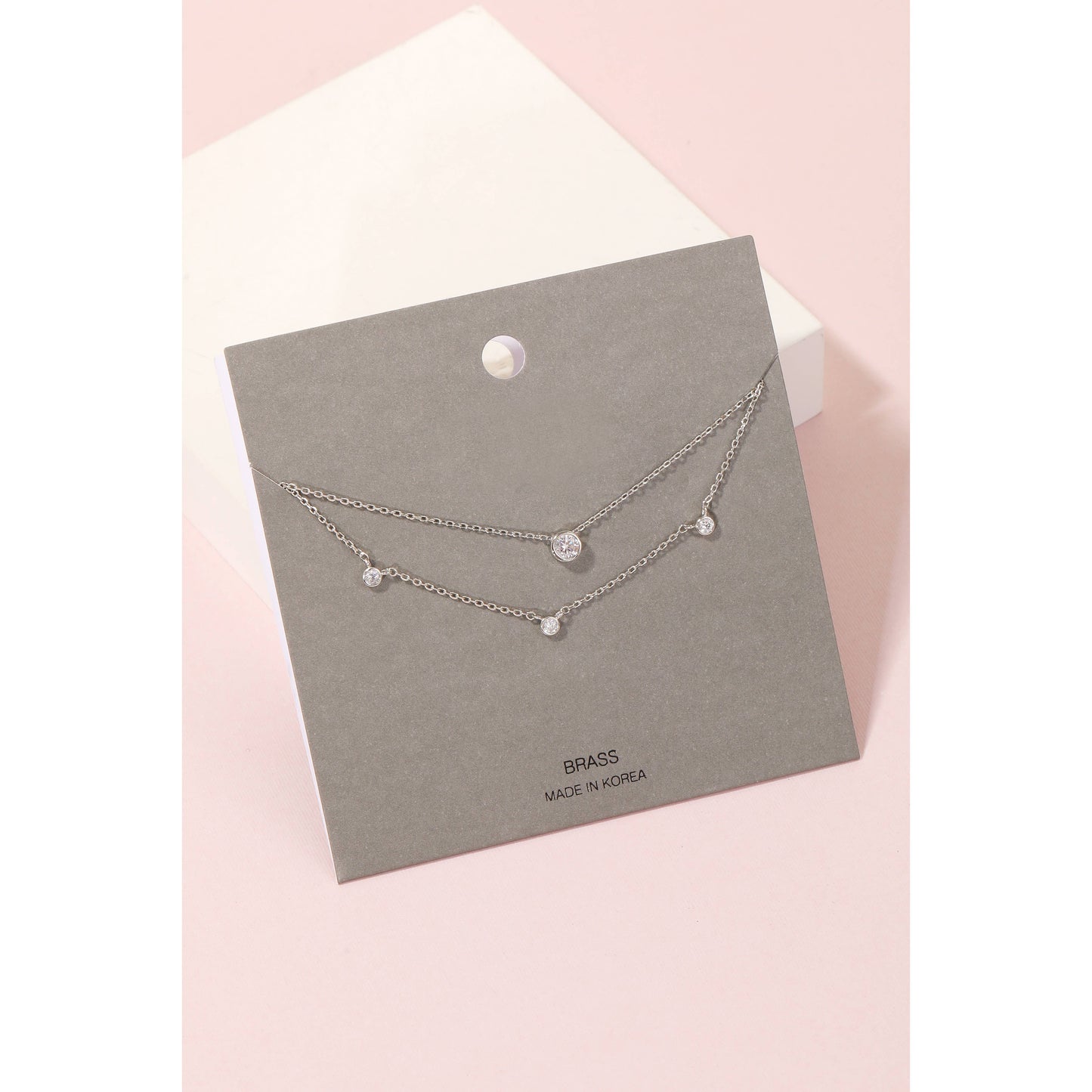 Anarchy Street - Mini Rhinestone Charms Layered Chain Necklace: S