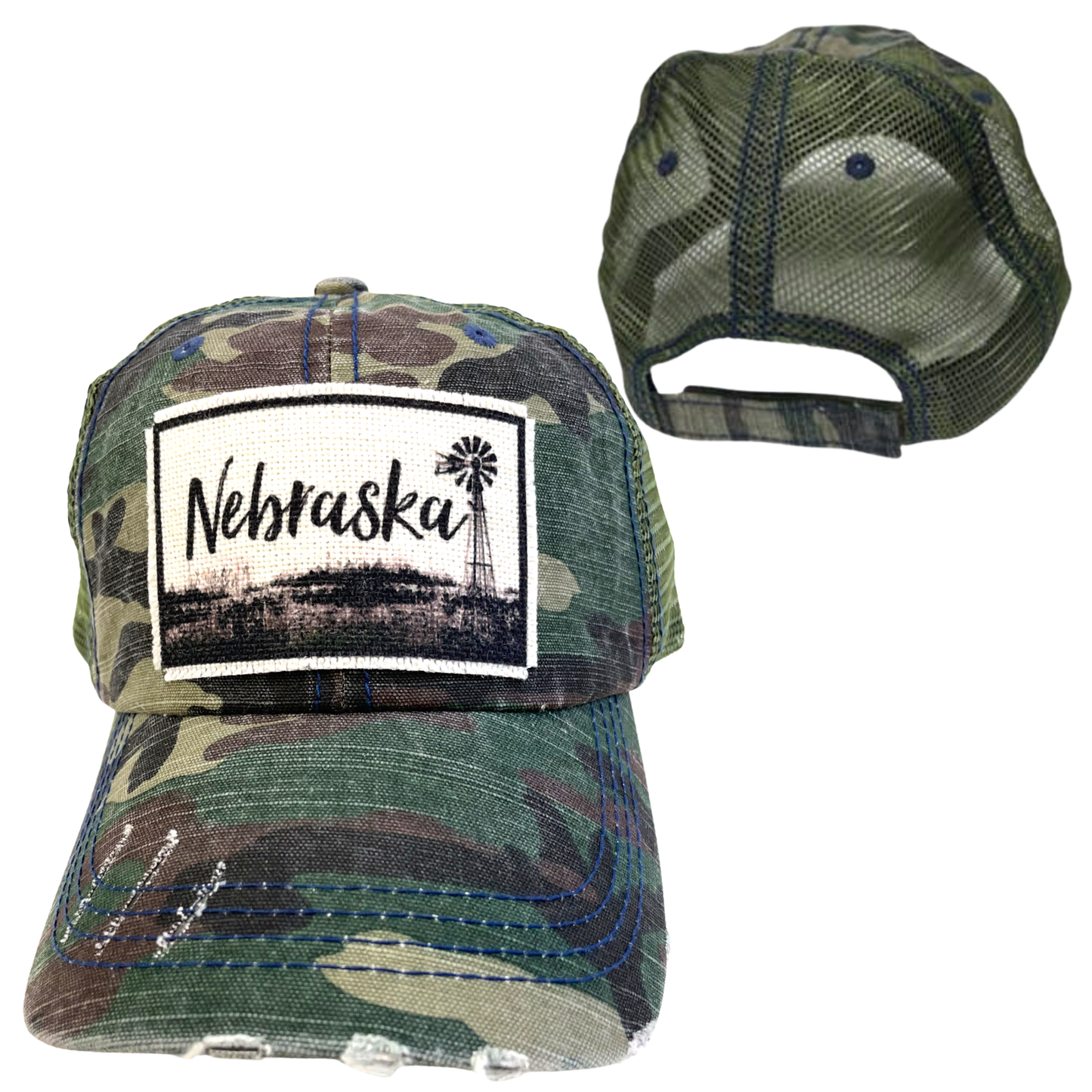 dkhandmade - NEBRASKA WINDMILL HATS: Black with Black Mesh Unisex