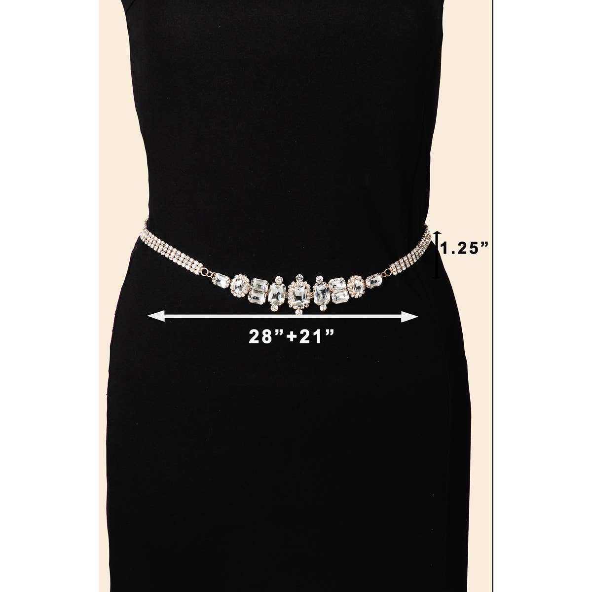 Anarchy Street - Bridal Rhinestone Studded Chain Belt: G