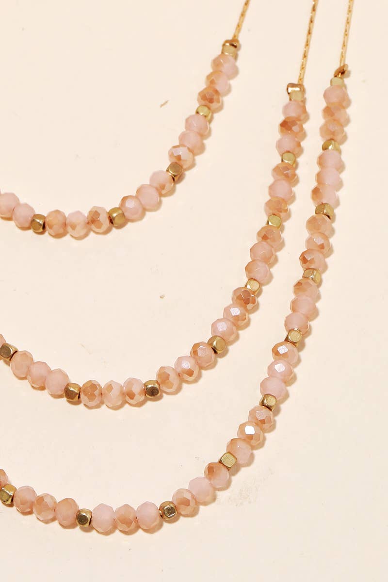 Anarchy Street - Layered Glass Beaded Necklace: MINT