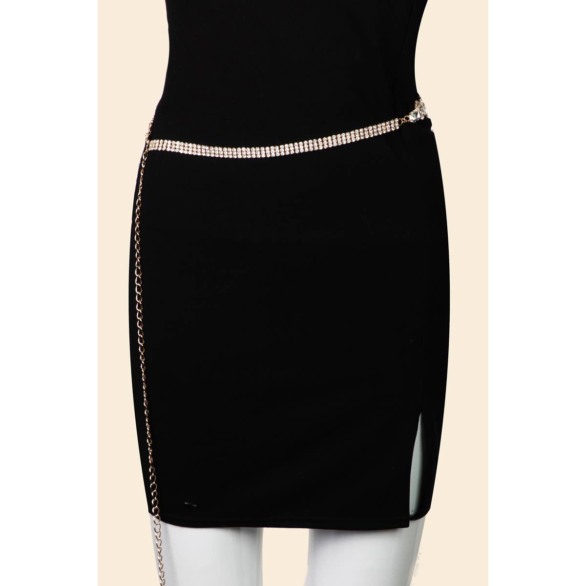 Anarchy Street - Bridal Rhinestone Studded Chain Belt: G