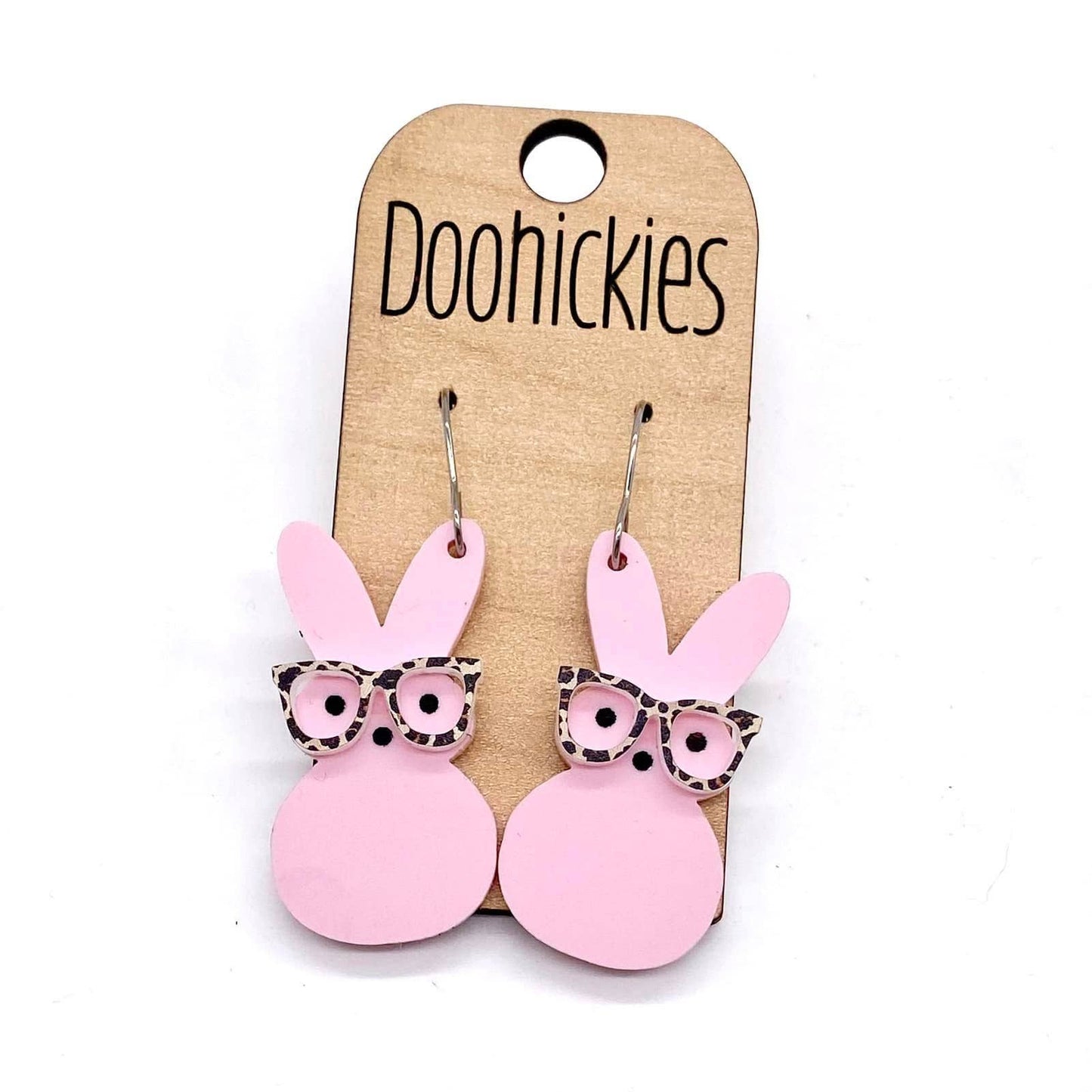 Doohickies - Nerdy Bunny Dangles - Easter Earrings: Pink