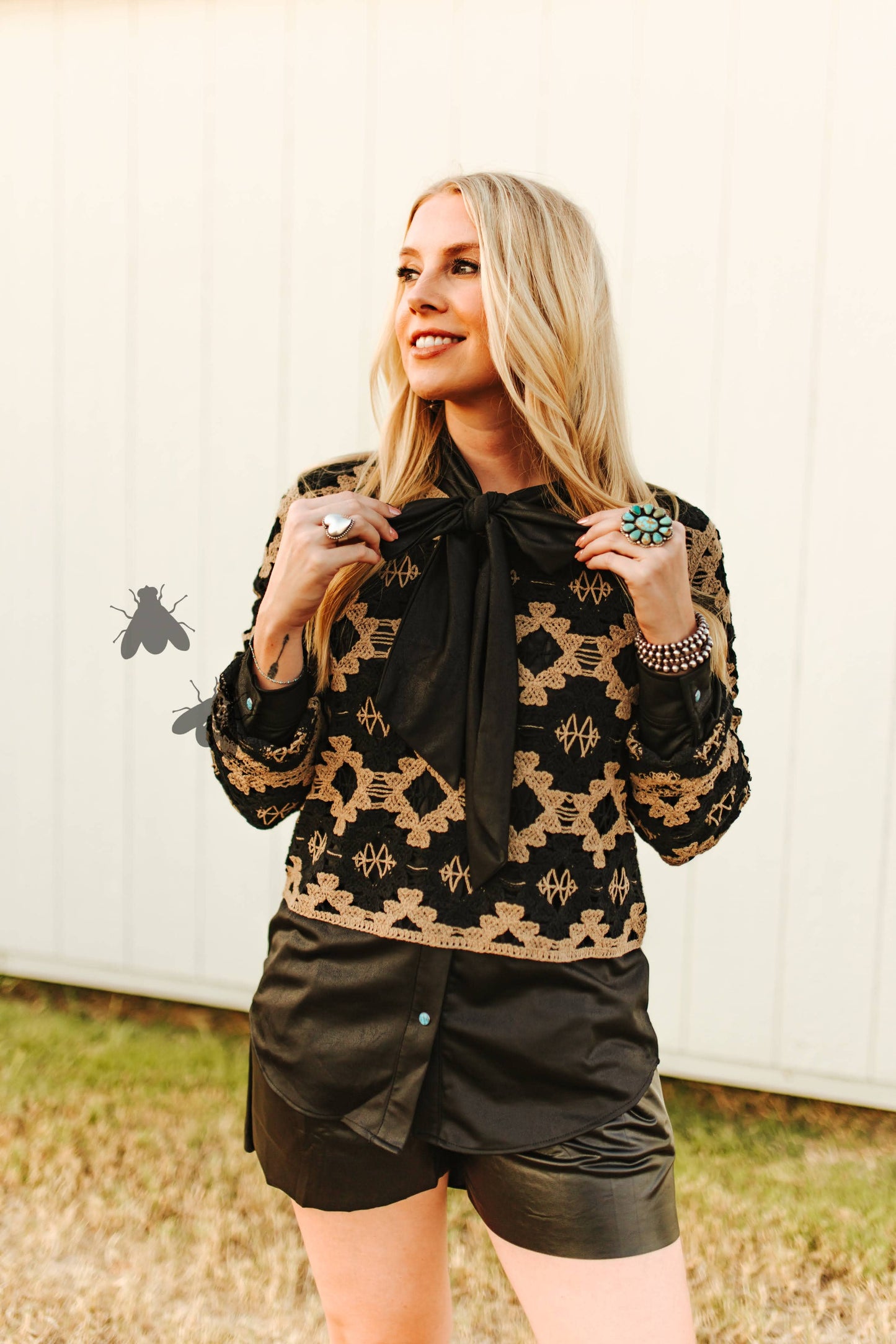 2 Fly Co - LEATHER OUTLAW *MIDNIGHT: XL