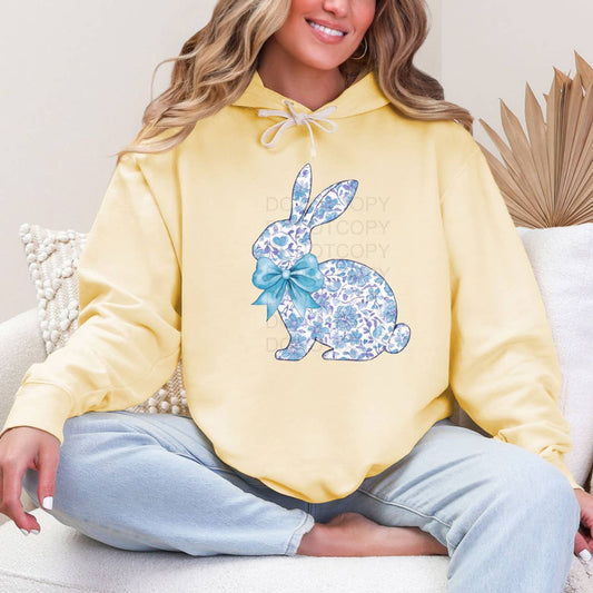 Blue Floral Bunny Graphic