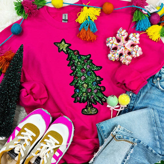 Trendy Transfers - Sequin Colorful Tree Patch